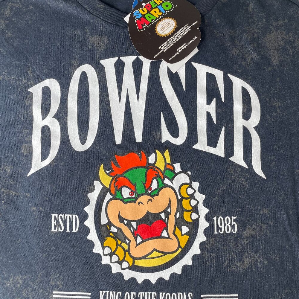 Boys Nintendo Bowser Short Sleeve Oversized Graphic T-Shirt - Black Was